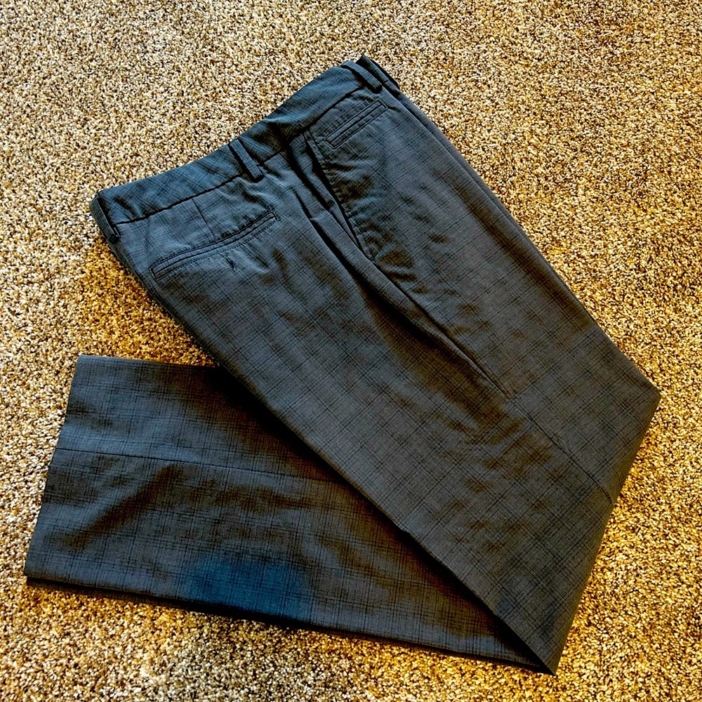High quality grey checked slacks with a 33” waist and 32” inseam.